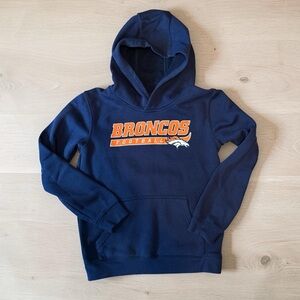 NFL Kids Navy Hoodie with Orange Broncos Logo